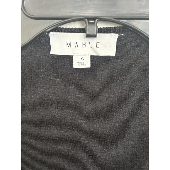 Anthropologie Mable Black Front Twist Crop Top Size Small Balletcore Slinky - Picture 3 of 5